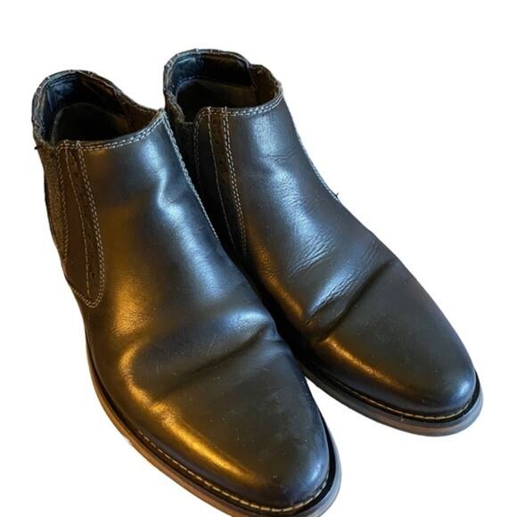 Steve Madden Other - Steve Madden Men’s Size 9 Proven Style Chelsea Boot In Black Leather Gray Fabric